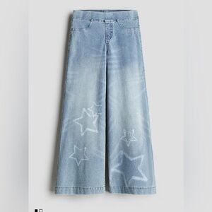 H&M Light Blue Star Pattern wide-leg pants size USA20,UK14Y excellent condition.